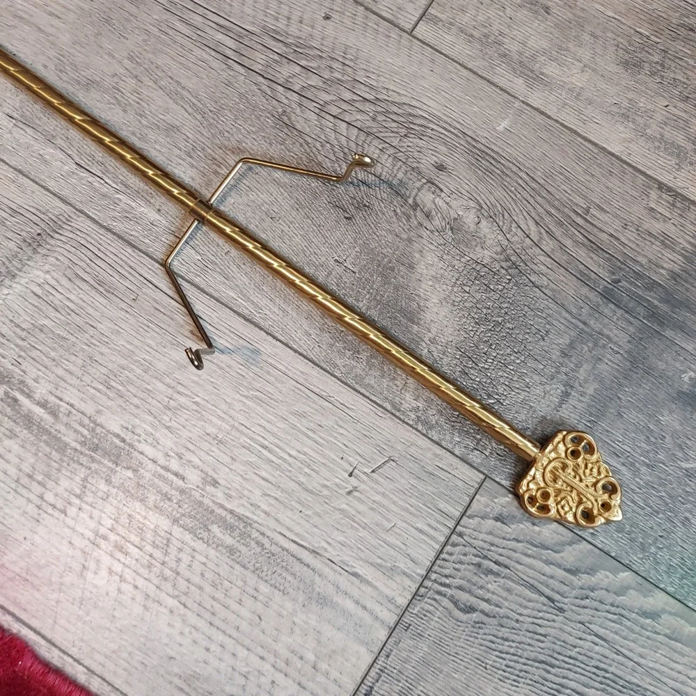 Vintage Brass Bow Wall Mounted Mug Jewelry Rack Gold Metal 43